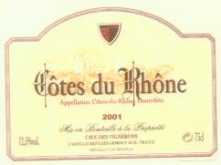 Cuv�e C�tes du Rh�ne rouge 2001