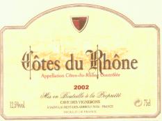 Cuv�e C�tes du R�ne Blanc 2002